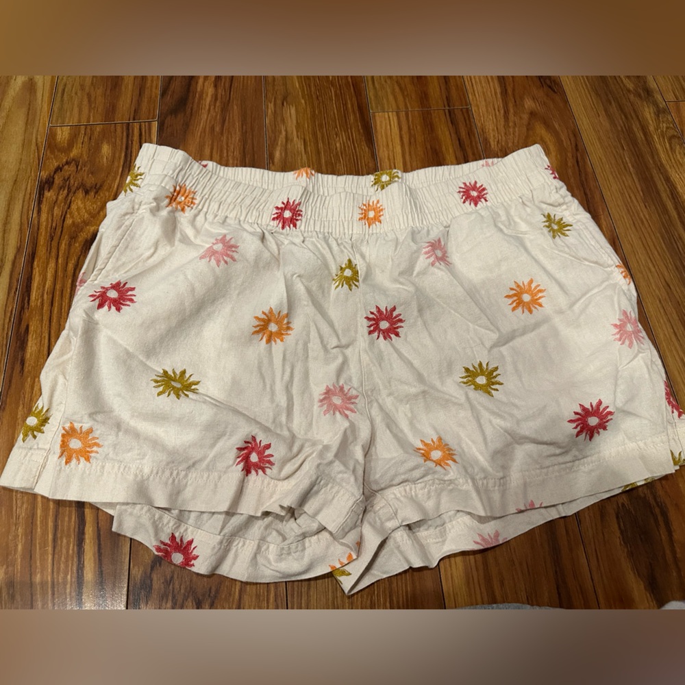 Old Navy Cream Shorts with Floral Design